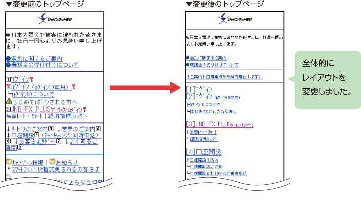 �S�̓I�Ƀ��C�A�E�g��ύX���܂����B